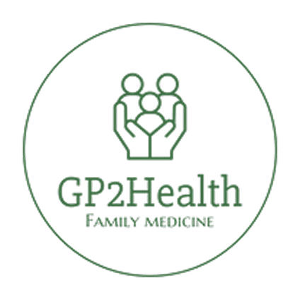 GP2Health logo, family medicine emblem.