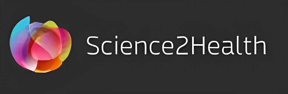 Science2Health logo with colorful abstract shape.